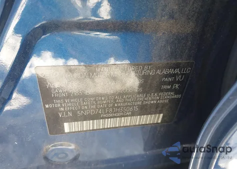 2018 Hyundai Elantra Se z USA, uszkodzony, nr VIN 5NPD74LF8JH350615